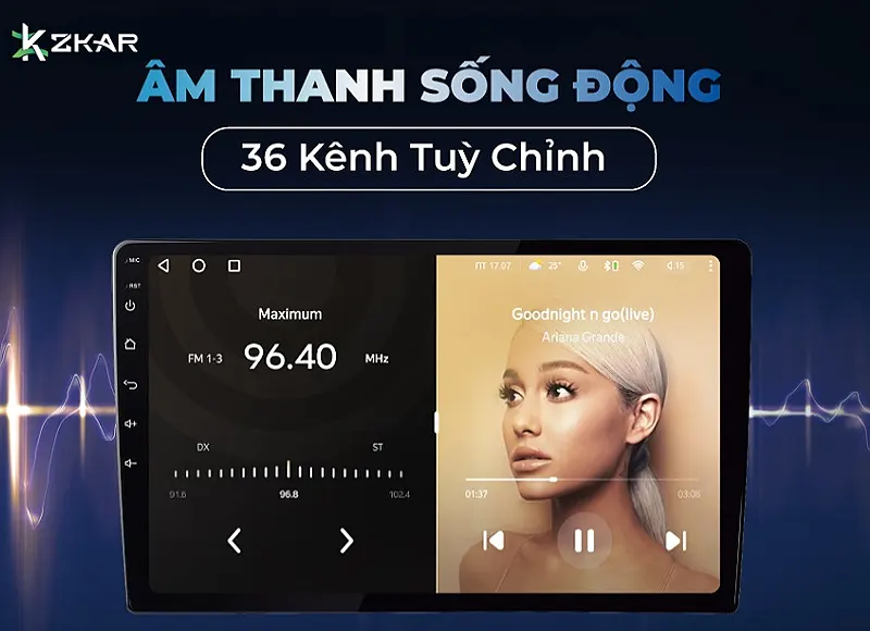 Teyes cc3l có âm thanh sống động với 36 kênh tùy chỉnh