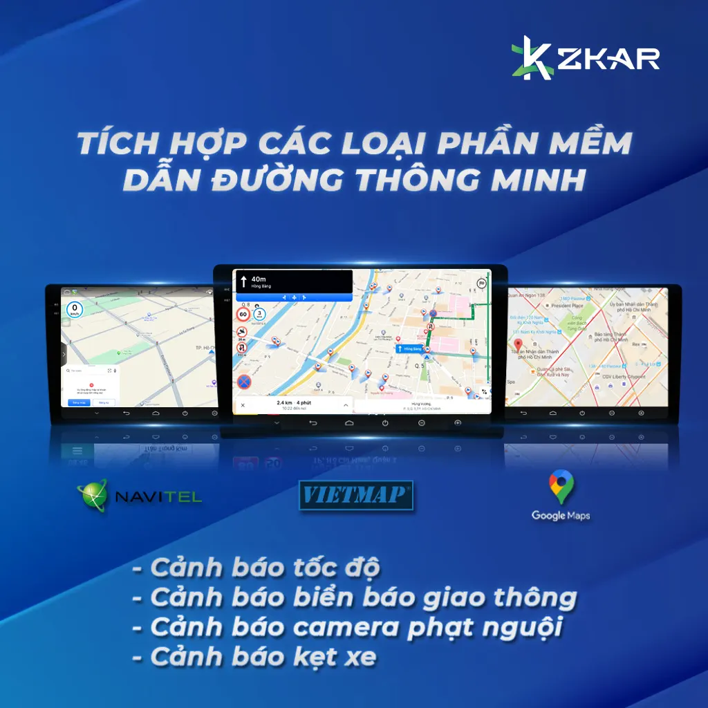 Tích hợp các loại bản đồ dẫn đường thông minh