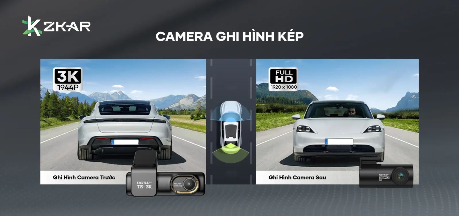 CAMERA GHI HÌNH KÉP TOÀN CẢNH TRƯỚC & SAU