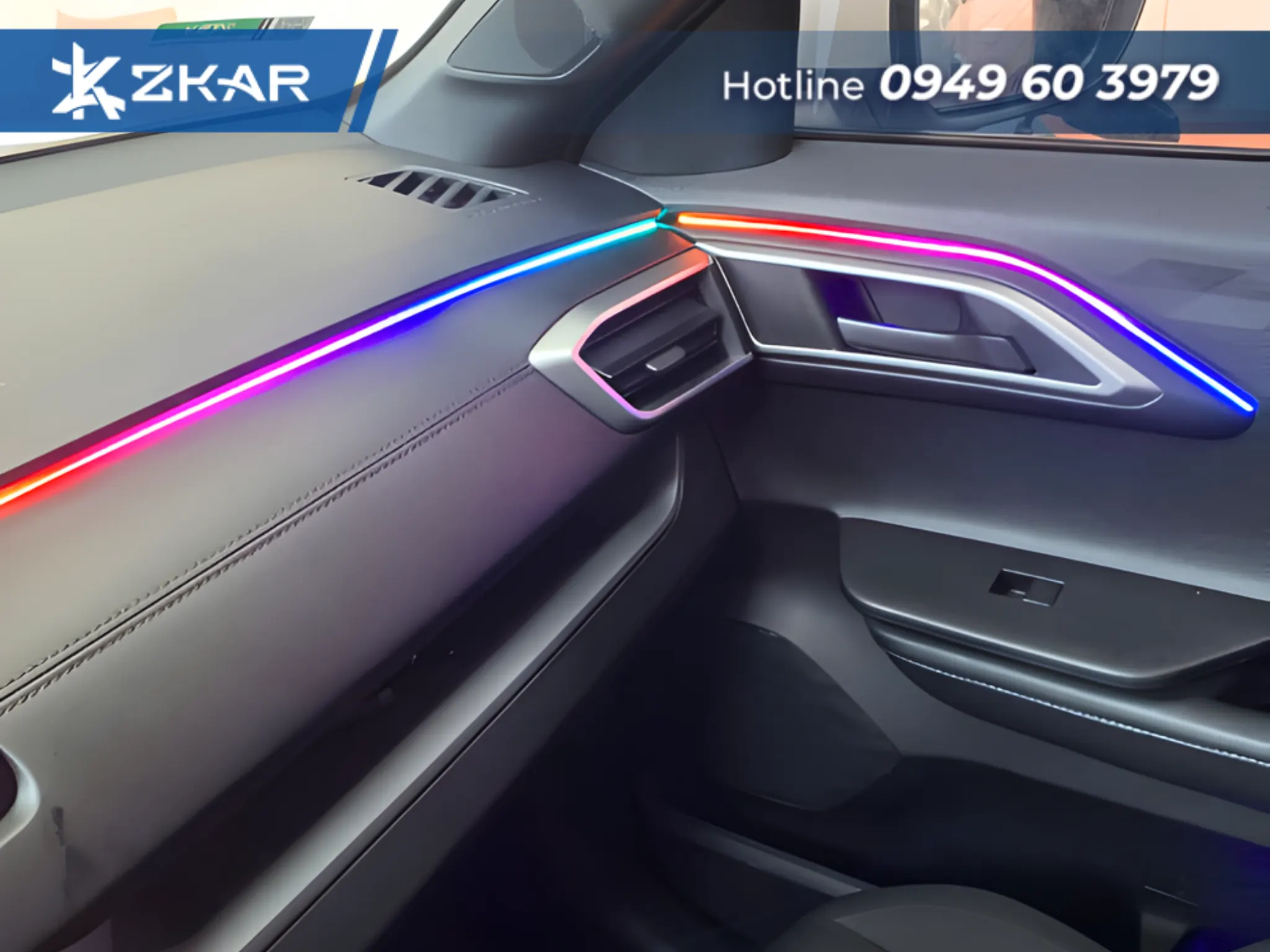 Hệ thống Led viền nội thất 18-22 chi tiết bao phủ toàn bộ khoang xe Destinator.
