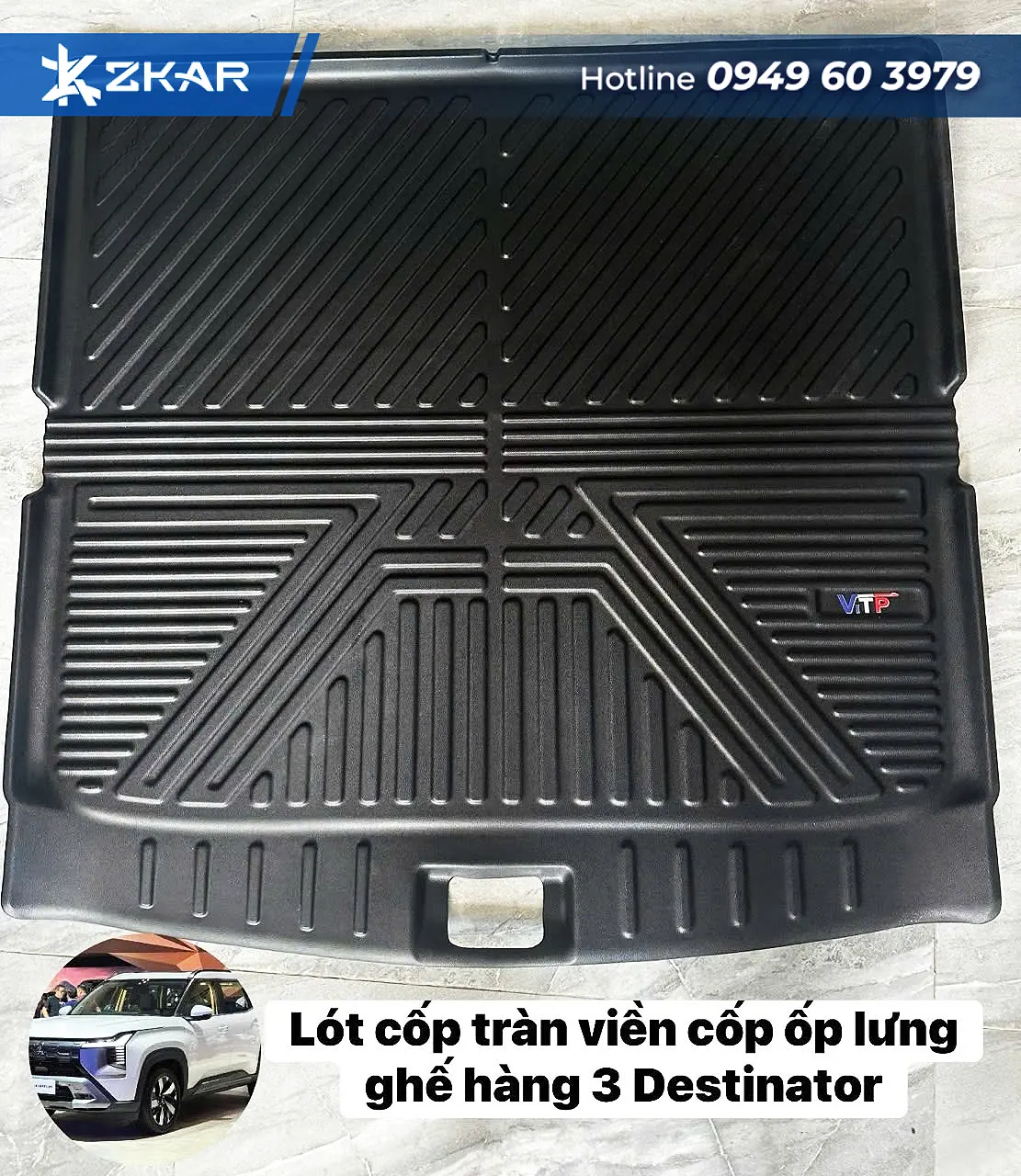 lót cốp tràn viền cốp ốp lưng ghế hàng 3 destinator