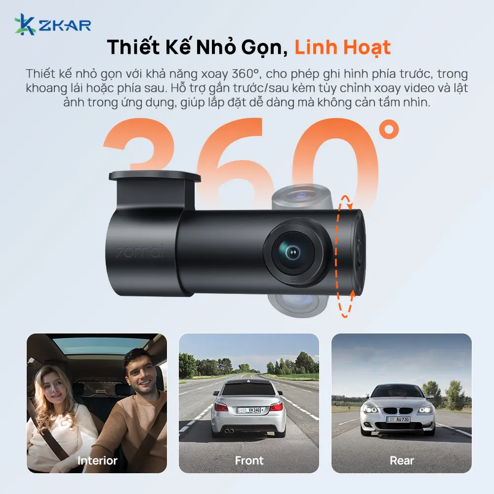 Thiết kế nhỏ gọn, xoay 360 độ linh hoạt