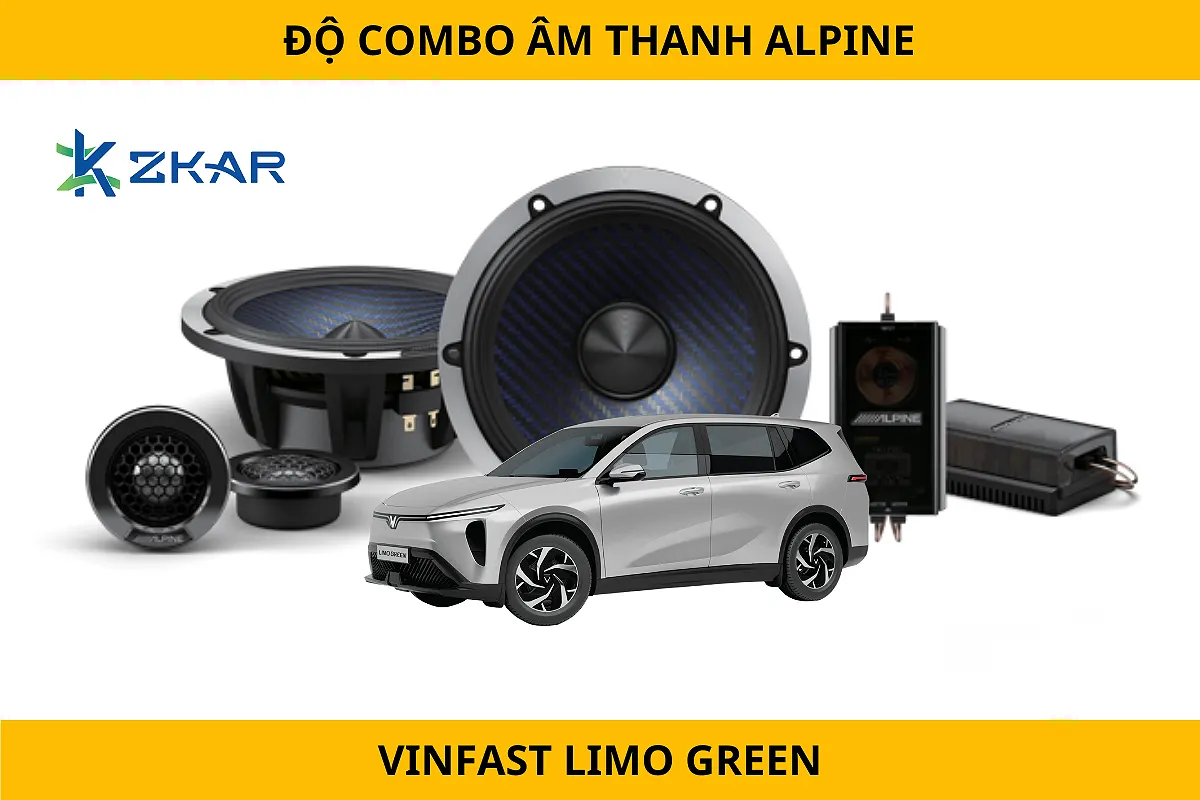 Trọn bộ gói âm thanh Alpine cho VinFast Limo Green - Giá 19TR990