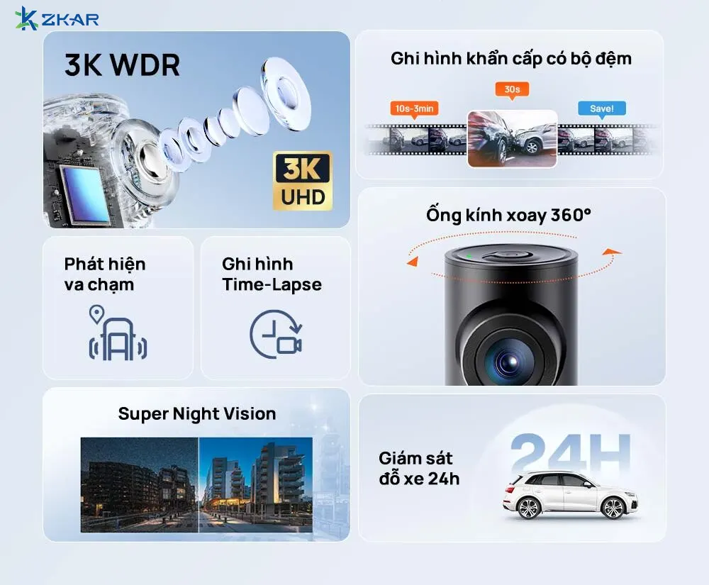 Ưu điểm nổi bật cam ghi hình 70mai M310 Plus 3K