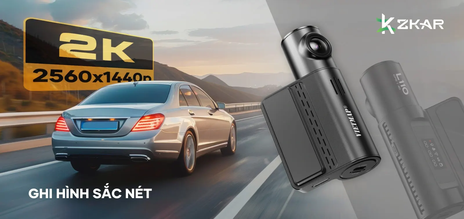 VIETMAP L110 ghi hình sắc nét với độ phân giải camera 2K