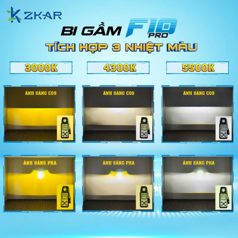 Bi gầm X-Light F10 Pro tích hợp 3 nhiệt màu