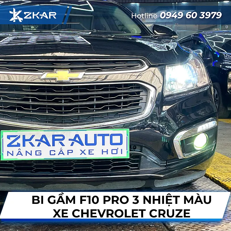 Gắn Bi Gầm F10 Pro 3 Nhiệt Màu Xe Chevrolet Cruze