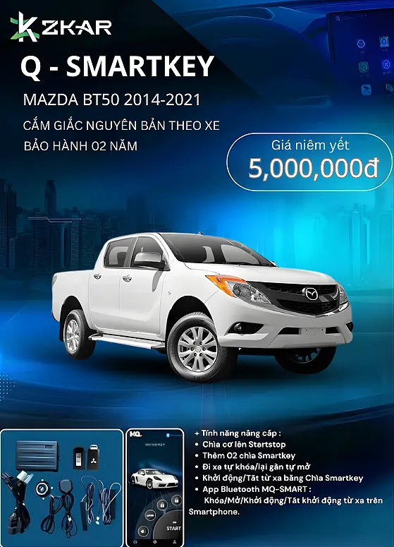 Những tính năng đắt giá Q-smartkey Xe Mazda BT50 2014-2021