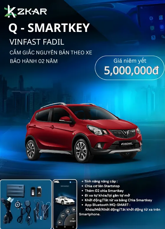 Những tính năng đắt giá Q-smartkey xe vinfast fadil