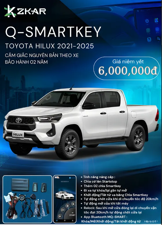 Những tính năng đắt giá Q-smartkey Xe Toyota Hilux 2021-2025