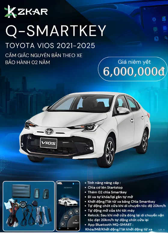 Những tính năng đắt giá Q-smartkey Xe Toyota Vios 2021-2025