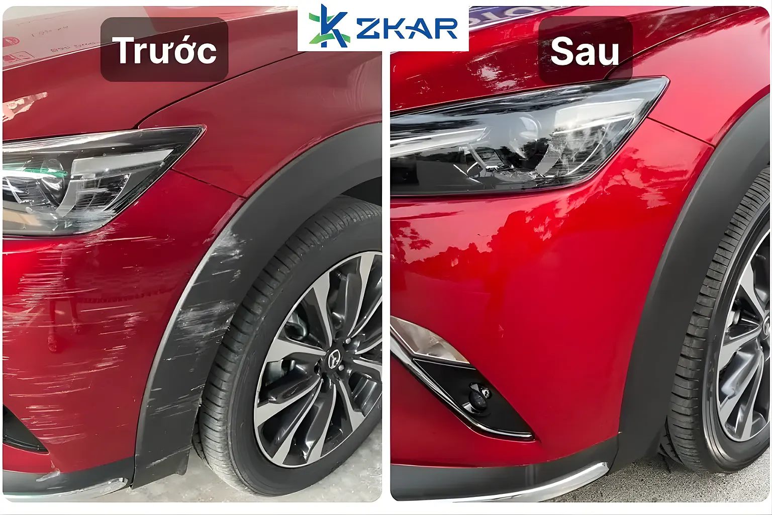 Trước & Sau đồng sơn ô tô tại tp.hcm