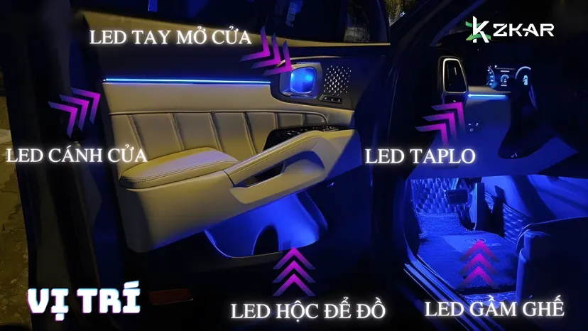 Các vị trí lắp led nội thất xe mazda 