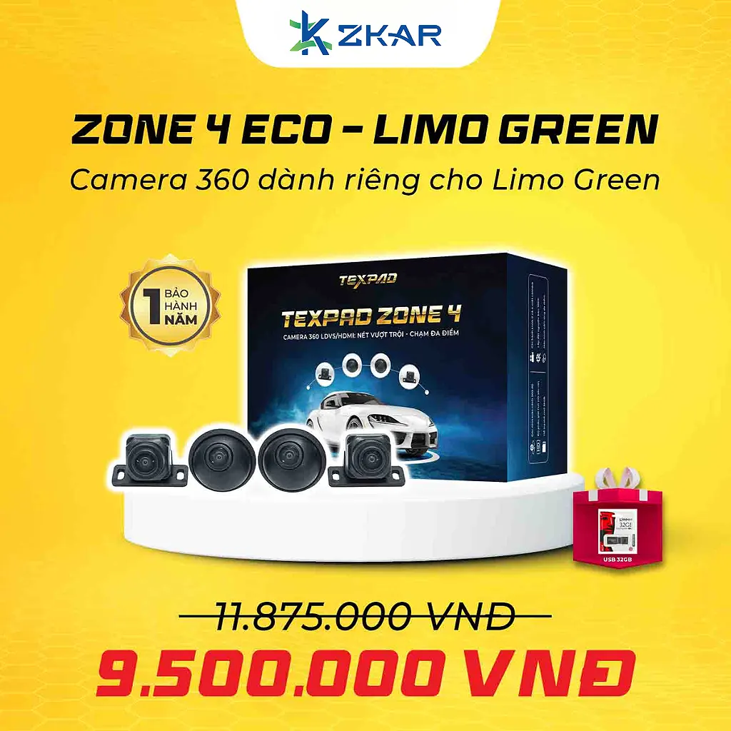 Bảng giá ZONE 4 ECO - Camera 360 dành riêng cho limo green