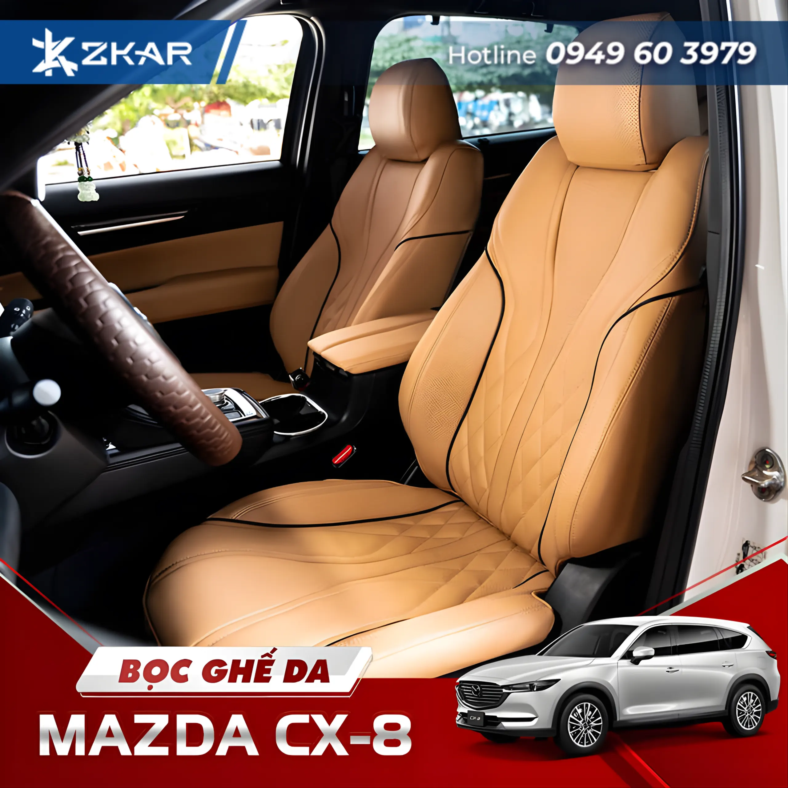 Bọc ghế da cao cấp mazda cx8