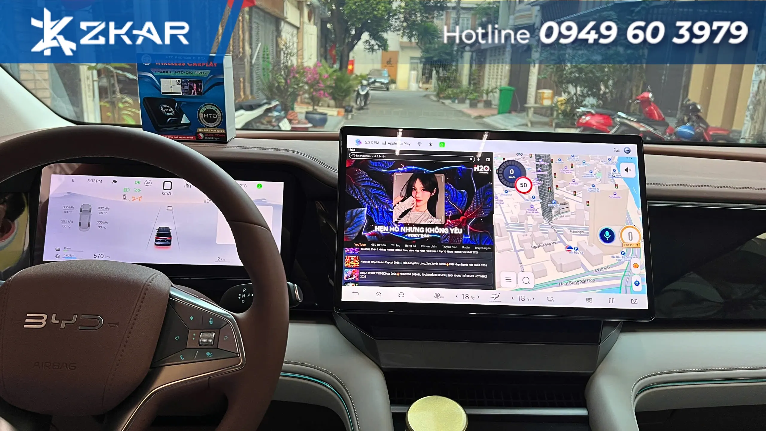 Địa chỉ lắp AndroidBox D10 Pro Xe BYD M9 uy tín tại sài gòn