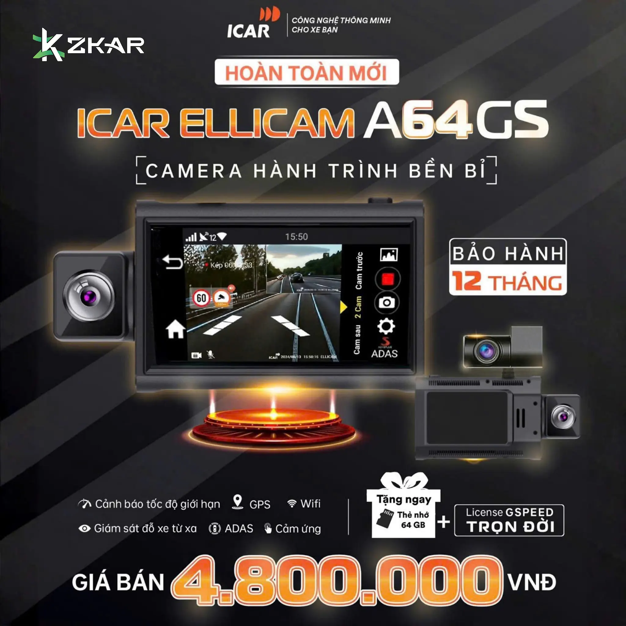 Giá bán camera hành trình icar ellicam a64gs