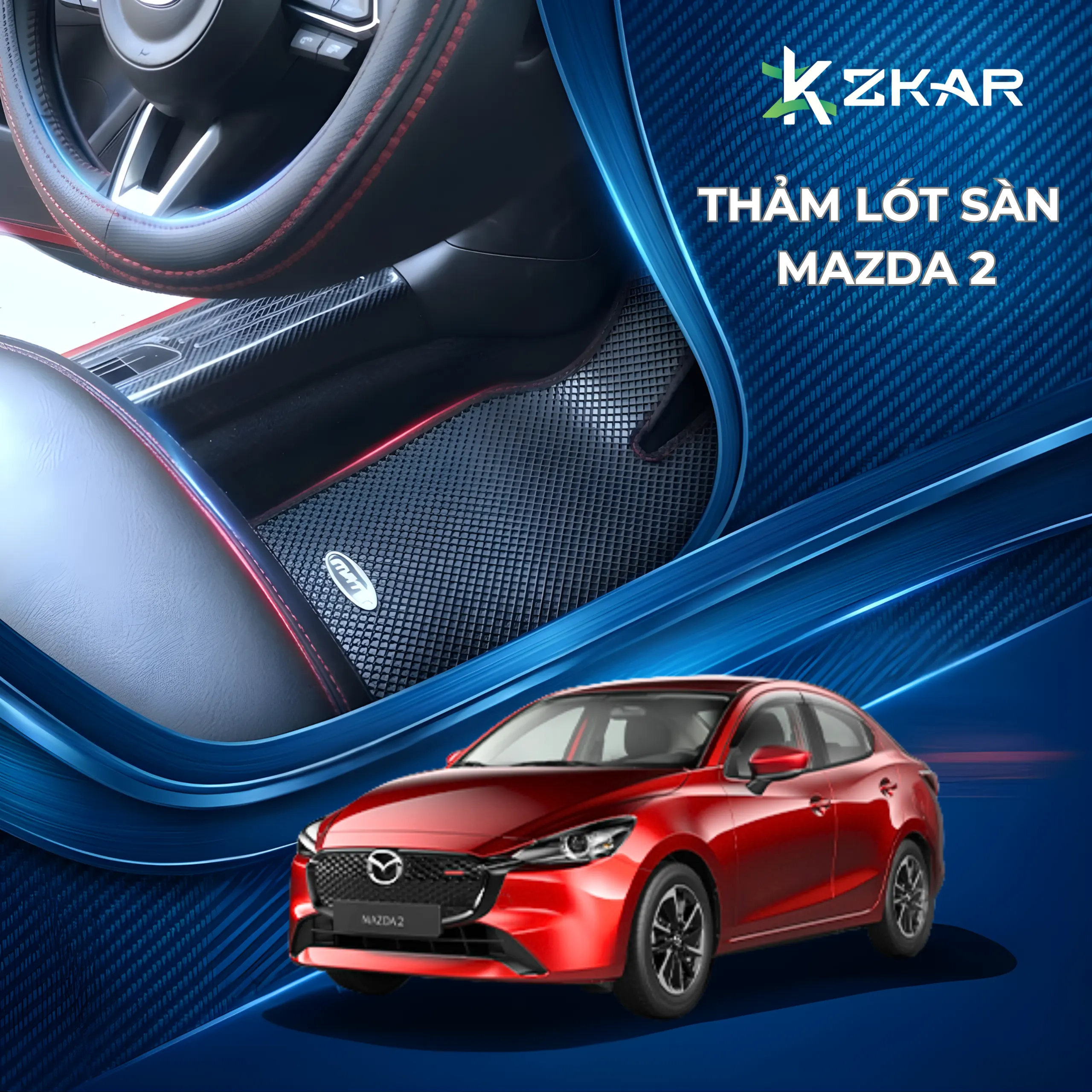 Thảm Lót Sàn Vừa Khít 100% Cho Mazda 2