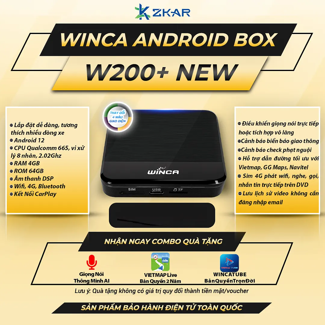 Android Box W200+ NEW – Biến Màn Hình Zin Thành Android Cao Cấp
