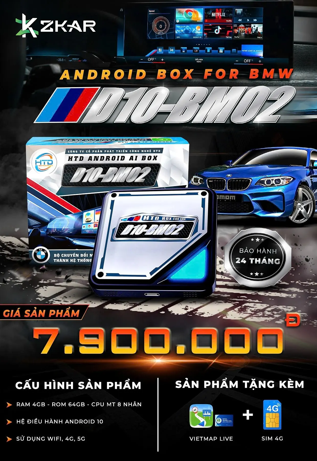 Bảng giá lắp Android Box BMW D10-BM02