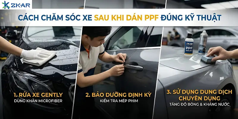Cách chăm sóc xe sau khi dán ppf tại zkar auto