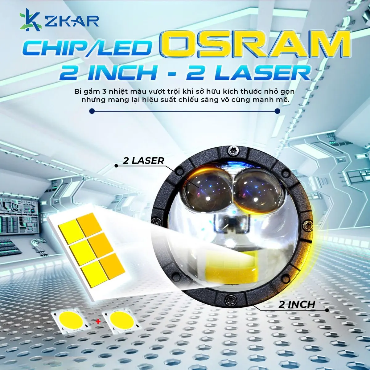 Cận cảnh kích thước 2.0 inch siêu nhỏ gọn của Bi gầm LEDPRO A8 SPECIAL