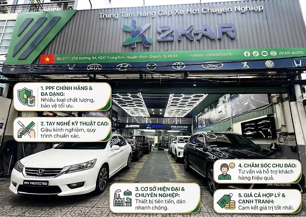 Địa Chỉ Lắp Phụ Kiện Dán PPF Ô Tô Uy Tín Tại Sài gòn