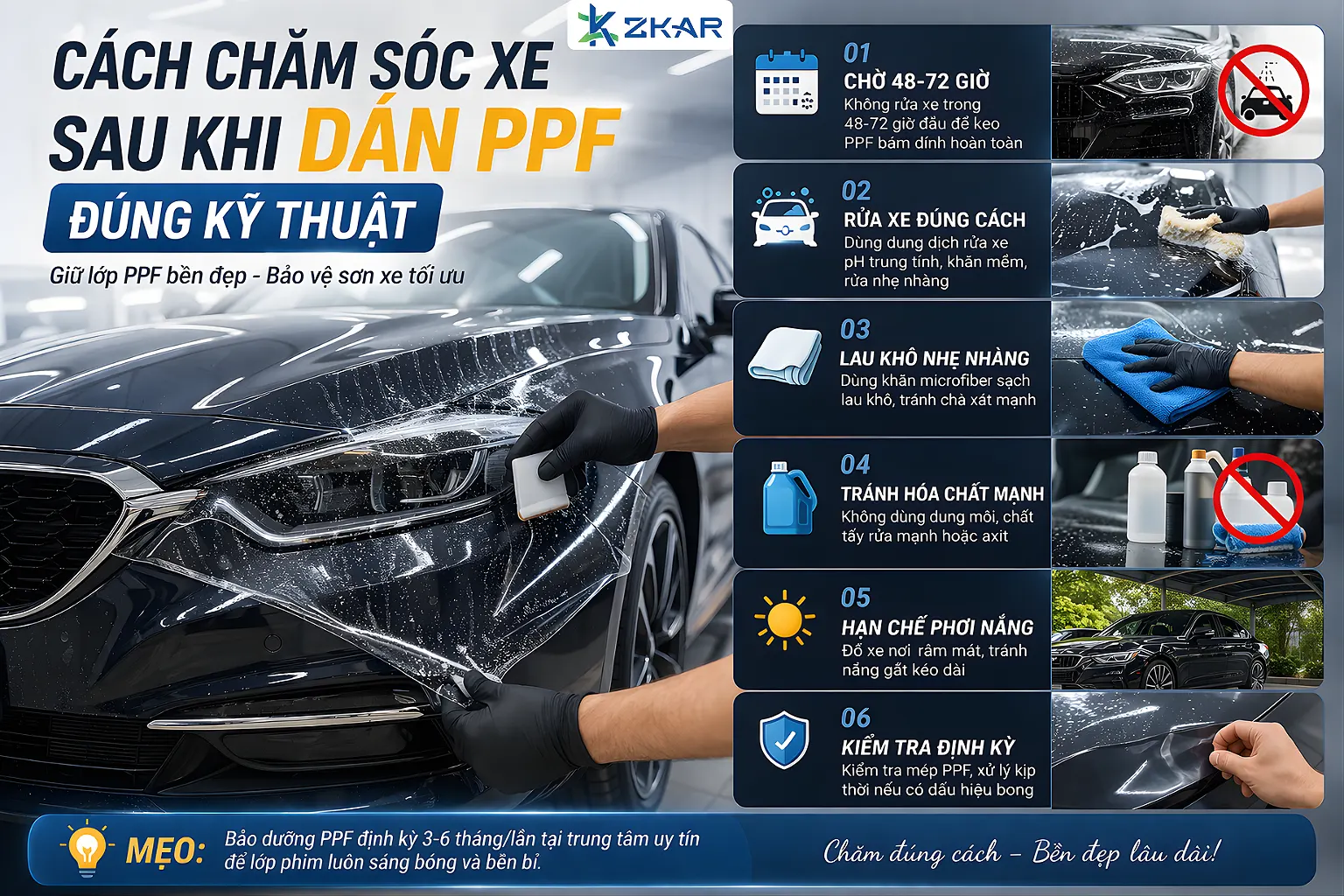 Giữ Lớp PPF Luôn Bóng Mới Với 6 Bước Đơn Giản