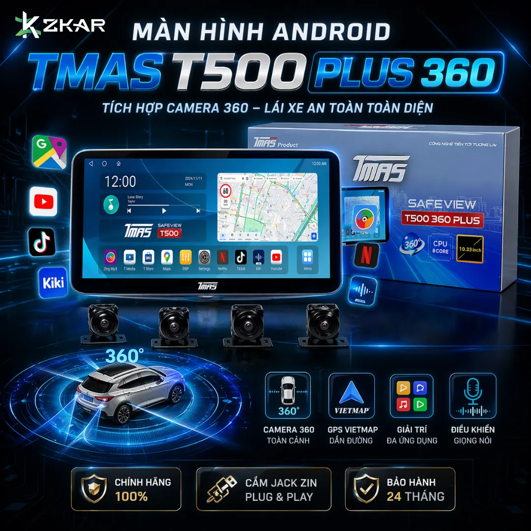 Màn Hình Android TMAS T500 PLUS 360 Chính Hãng – Tích Hợp Camera 360 Toàn Cảnh