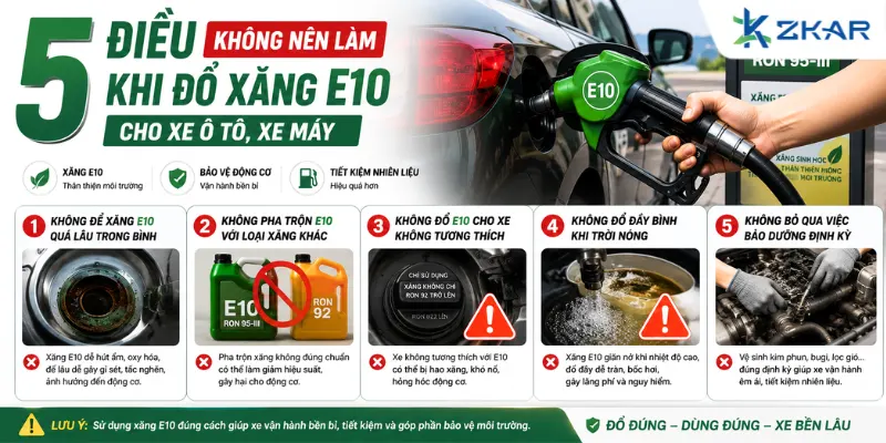5 Điều Không Nên Làm Khi Đổ Xăng E10 Cho Xe Ô Tô, Xe Máy