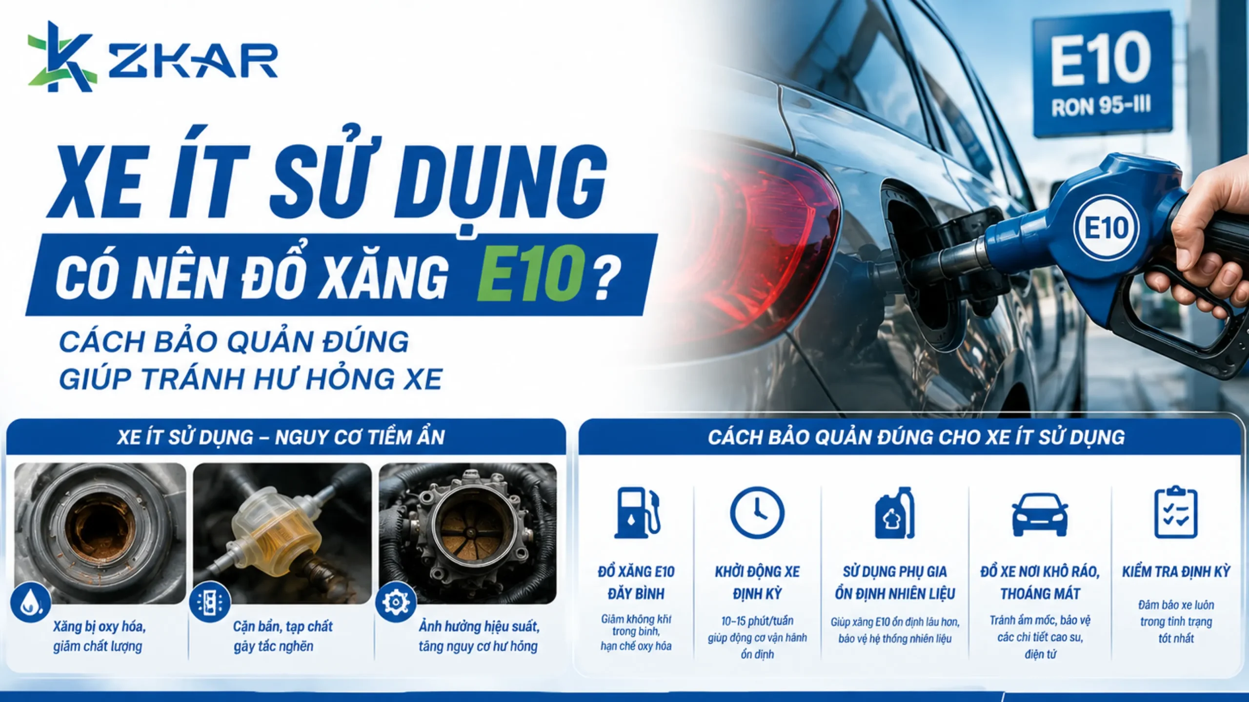 Cách Bảo Quản Xe Khi Đổ Xăng E10 Ít Sử Dụng