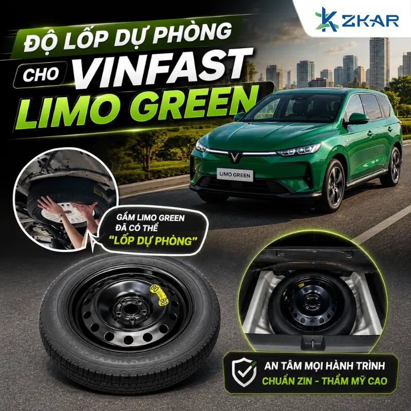 Độ Lốp Dự Phòng Cho Vinfast Limo Green