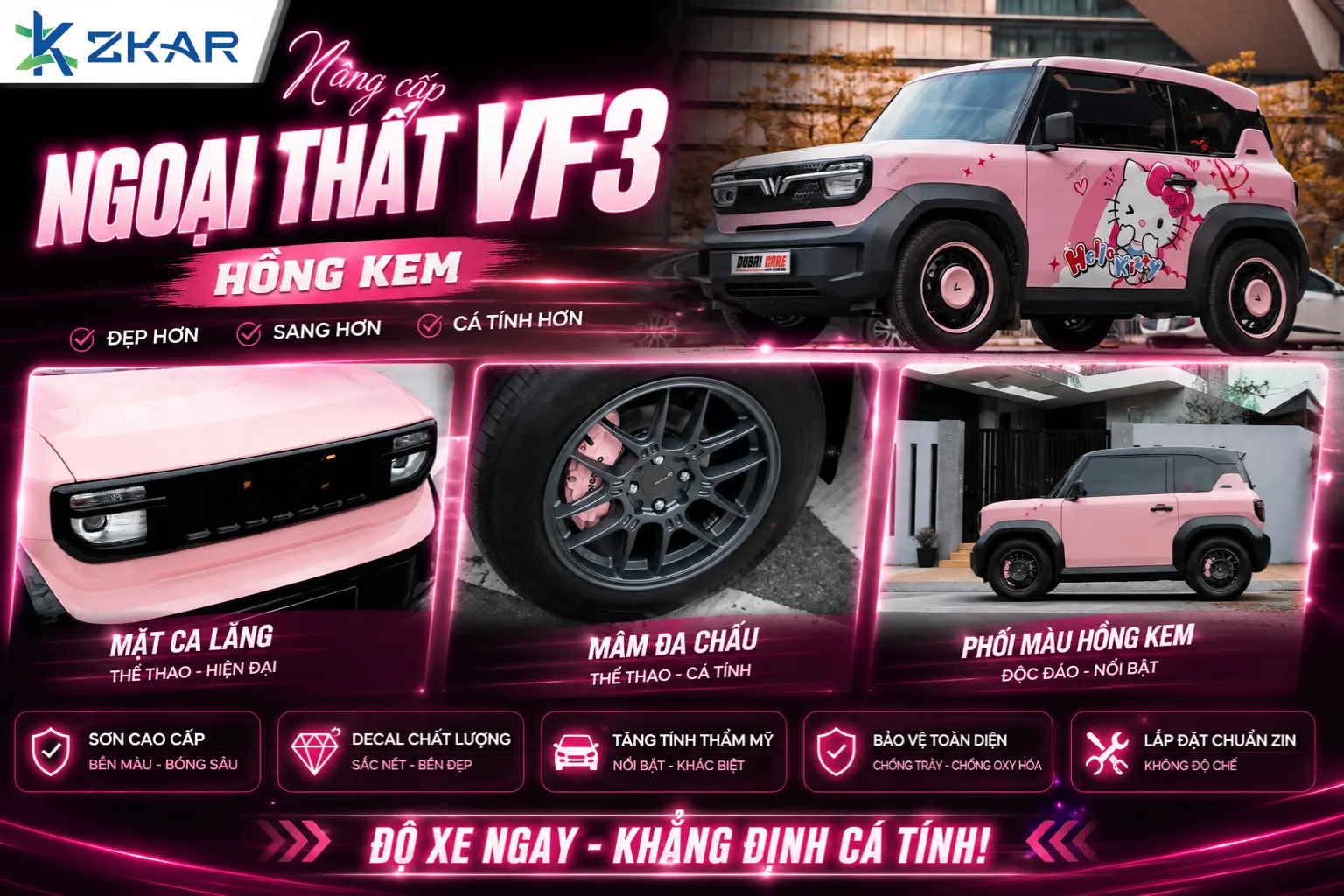 Độ Ngoại Thất VinFast VF3 Cực Ngầu & Cá Tính