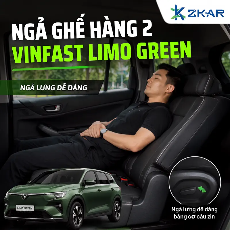 Ngả Ghế Hàng 2 Cho VinFast Limo Green
