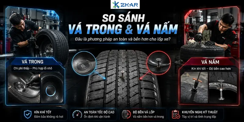So sánh phương pháp vá trong và vá nấm