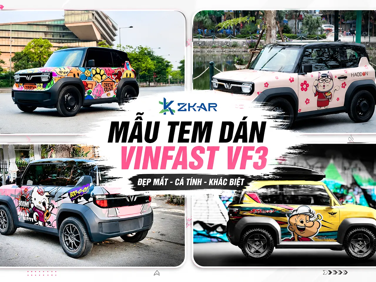 Top Mẫu Tem Xe VF3 Đẹp & Cá Tính