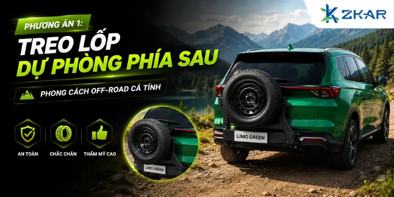 Treo lốp dự phòng phía sau (Phong cách Off-road cá tính)
