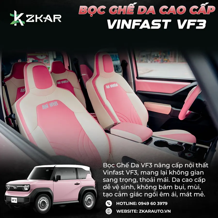 Bọc ghế da sang trọng nội thất Vinfast VF3