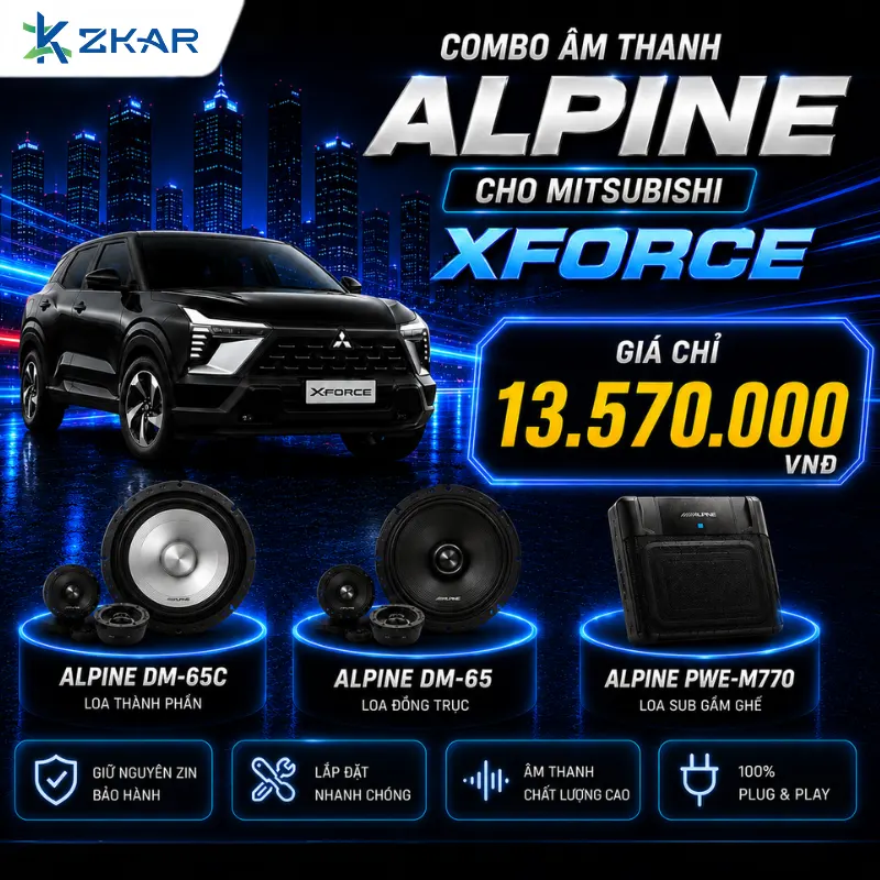 Combo Âm thanh Alpine Cho Mitsubishi Xforce - Giá 13TR570