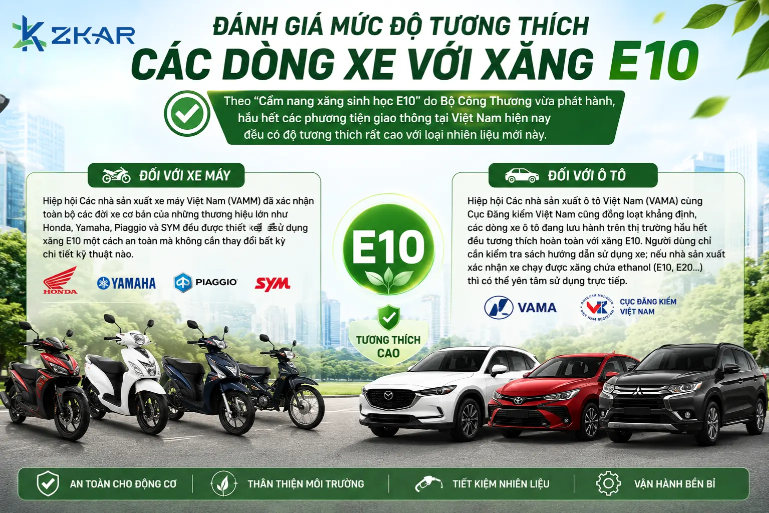 Đánh Giá Mức Độ Tương Thích Của Xe Máy Và Ô Tô Với Xăng E10