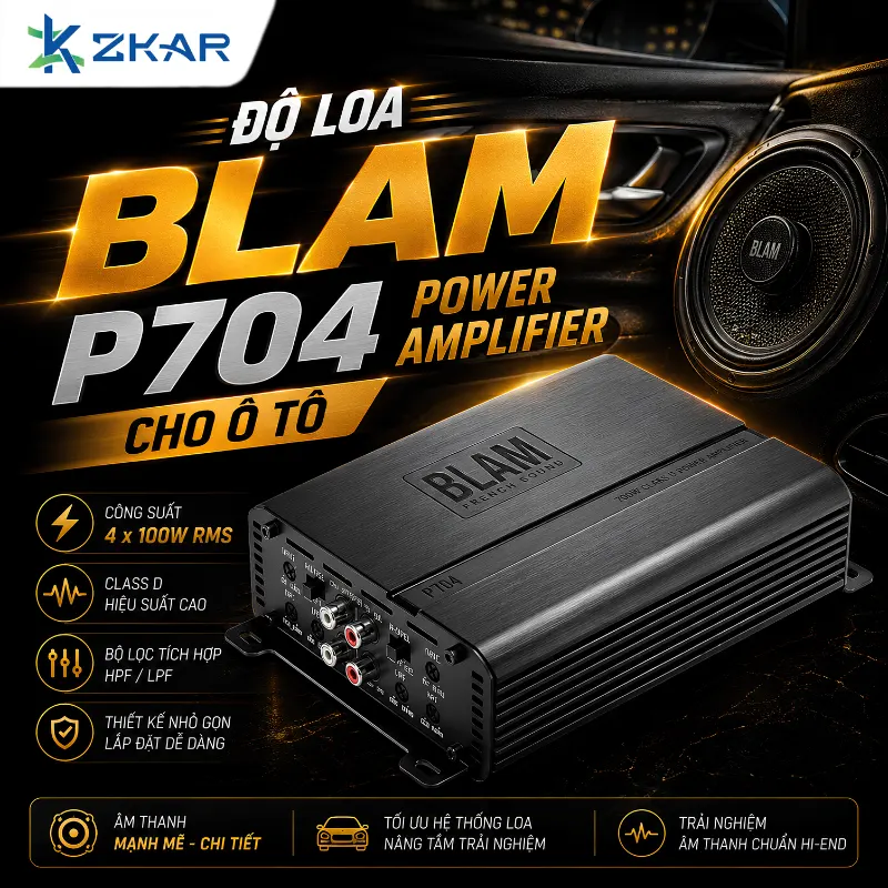 Độ Loa BLAM P704 POWER AMPLIFIER Cho Ô Tô