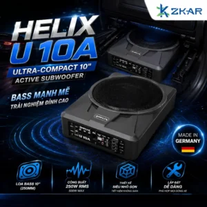 Độ Loa HELIX U 10A – Ultra-Compact 10" Active Subwoofer Cho Ô Tô