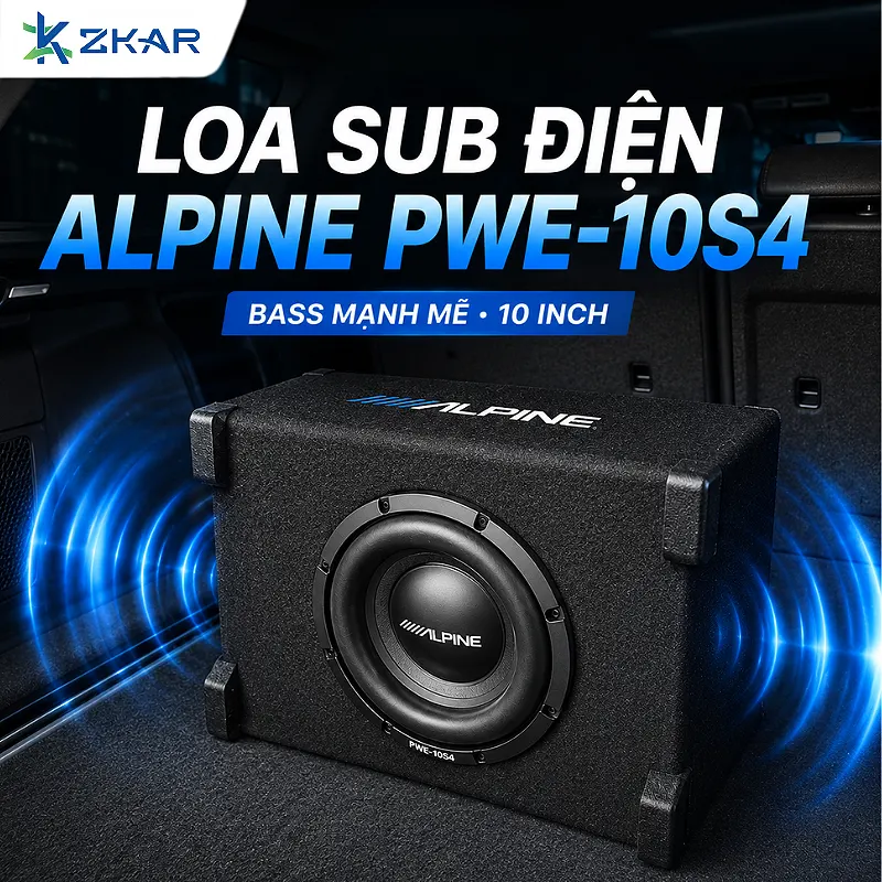 Loa Sub Điện Alpine PWE-10S4 10 Inch Ô Tô