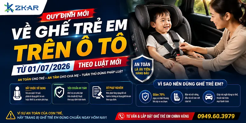 Quy Định Mới Về Ghế Trẻ Em Trên Ô Tô Từ 01/07/2026 Theo Luật Mới