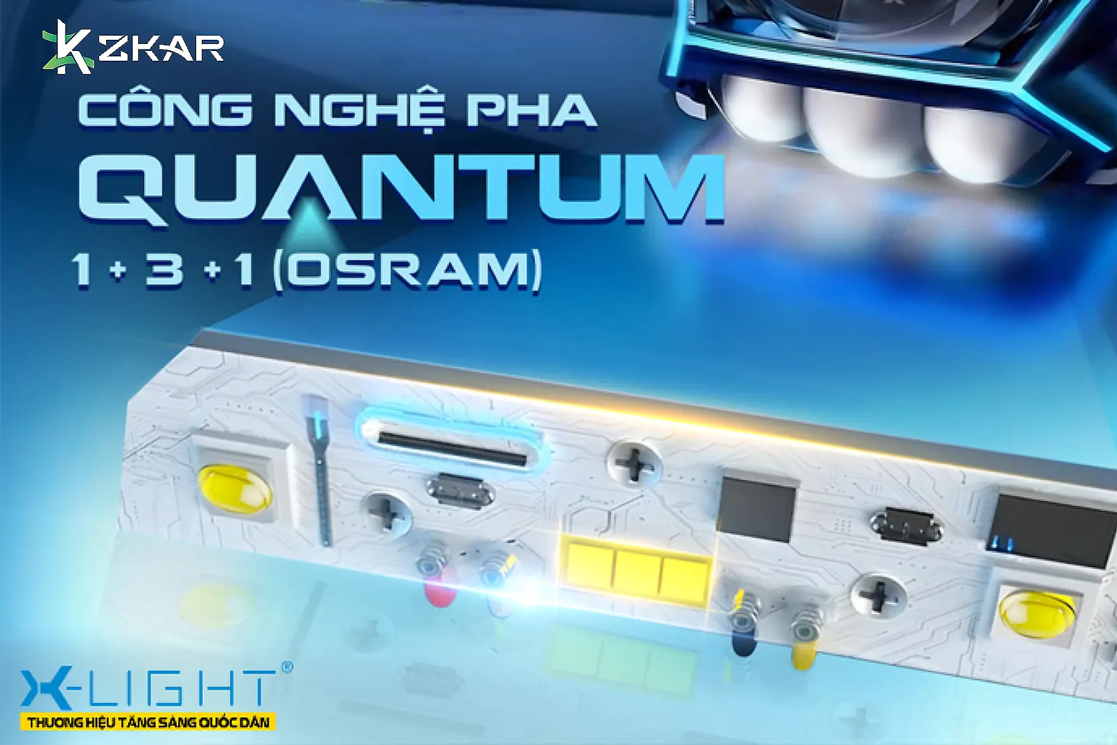  Cấu hình 1+3+1 chip LED Osram của Quantum X V2