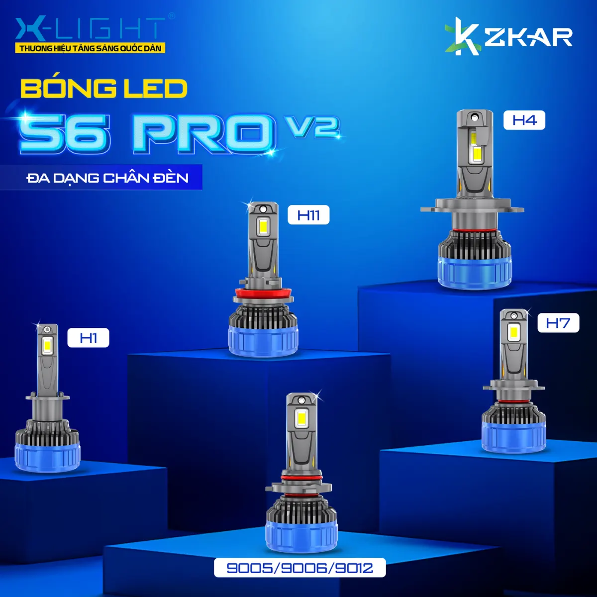 Đa dạng các chân đèn bóng led S6 pro v2