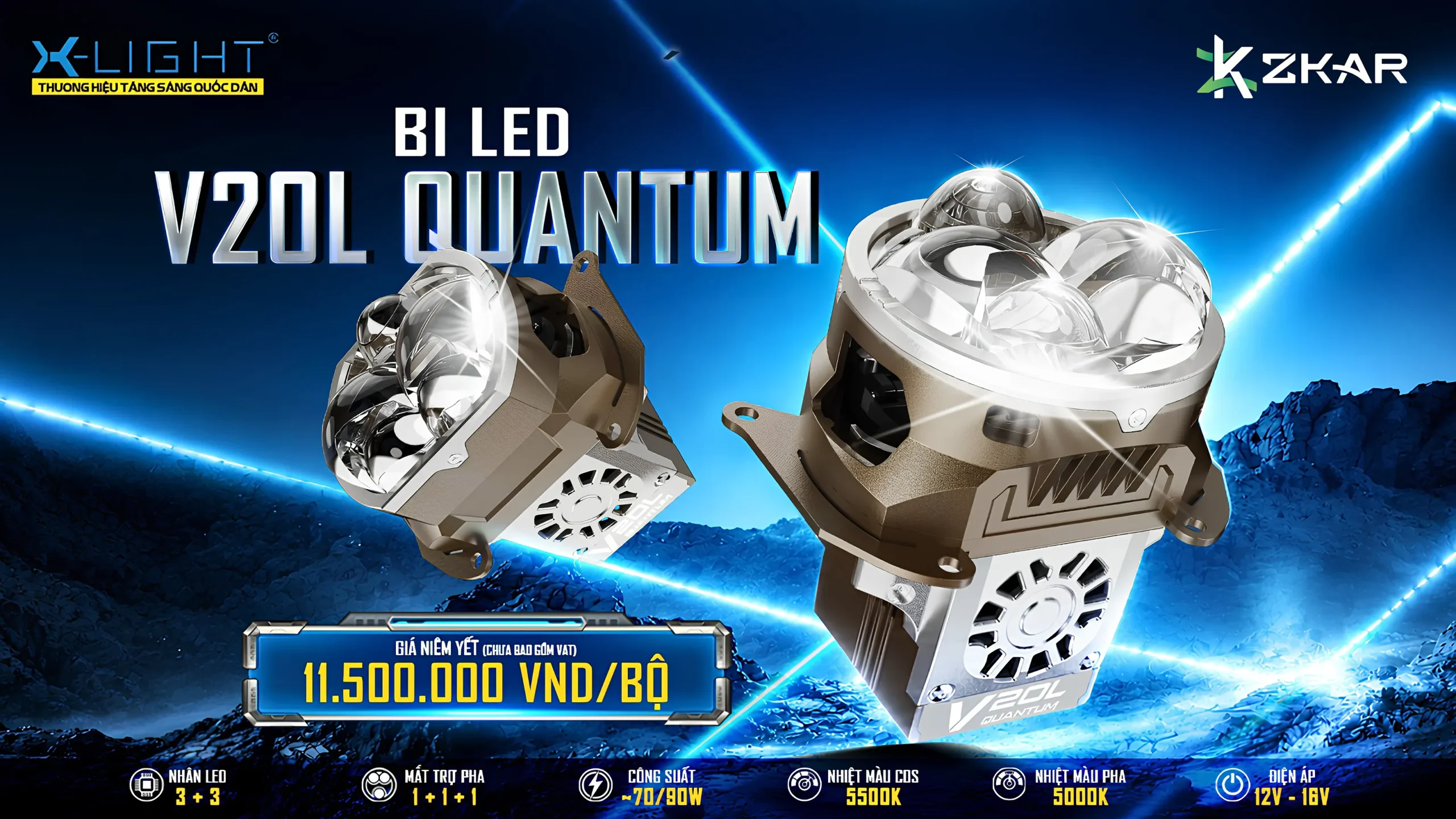 Giá Gắn Đèn Bi LED X-Light V20L Quantum