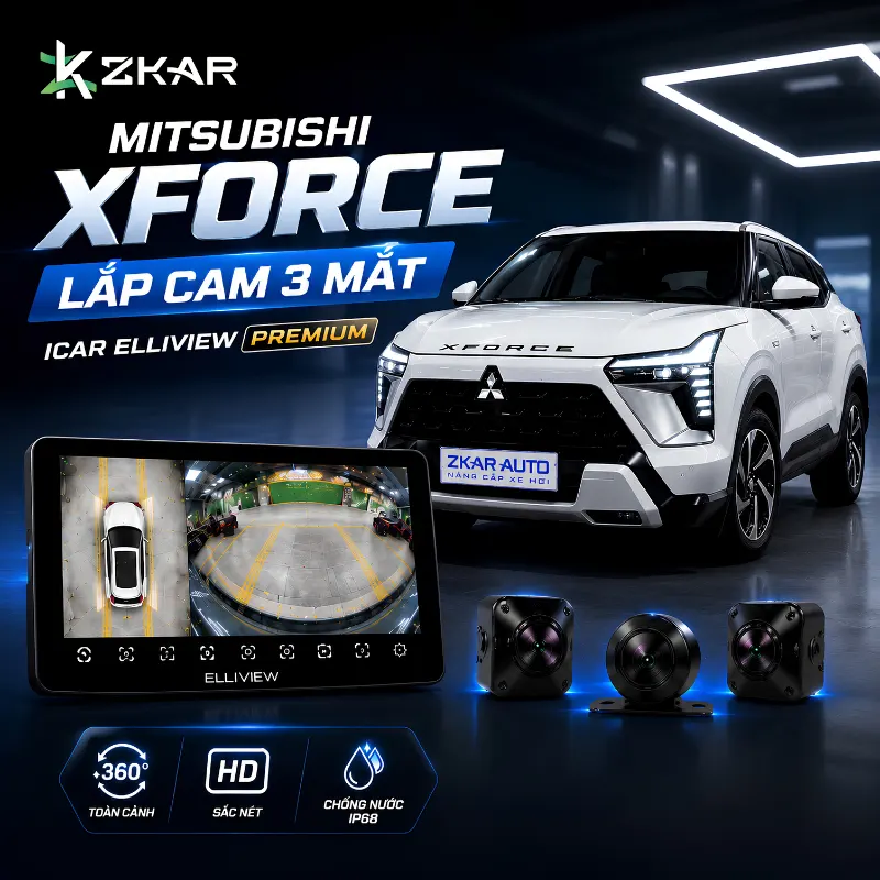 Lắp Camera 3 Mắt Icar Elliview Premium Xe Mitsubishi Xforce