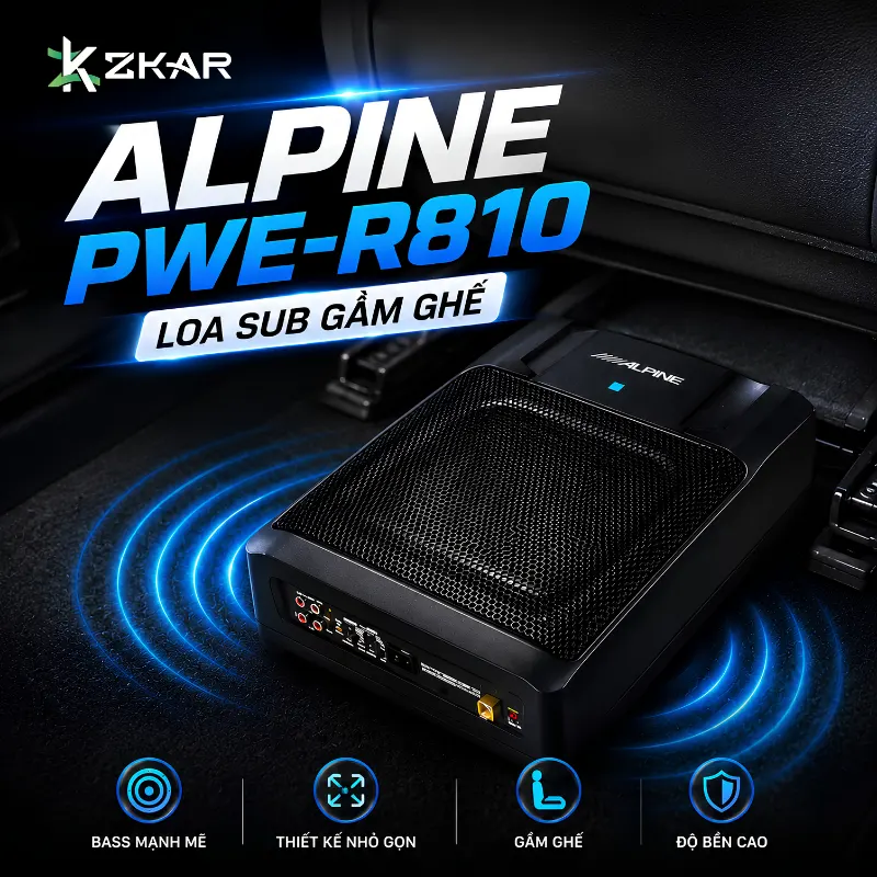 Loa Sub Gầm Ghế Alpine PWE-R810 Ô Tô