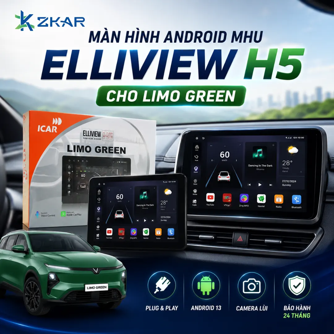 Màn hình Android MHU cho Limo Green Elliview H5